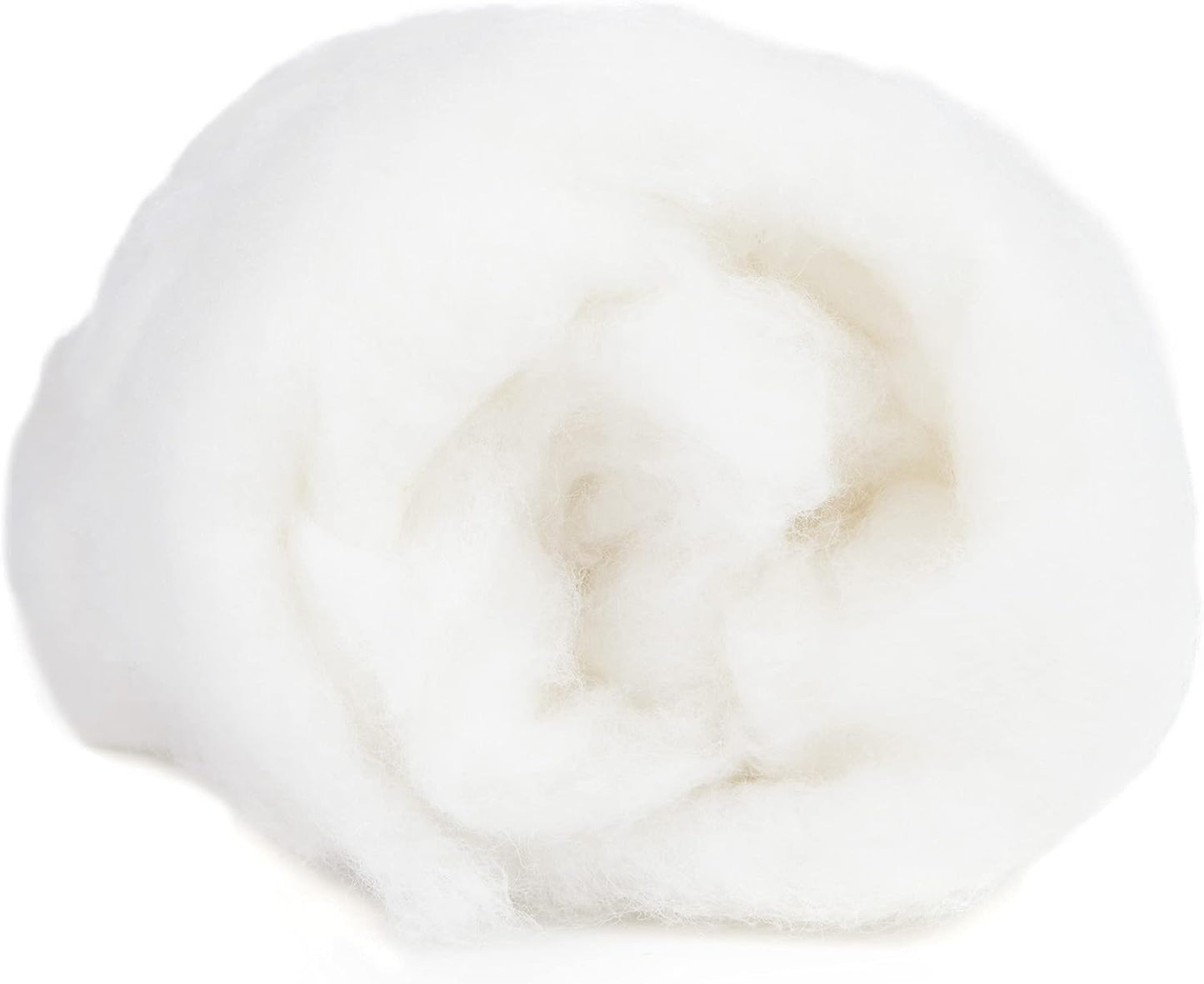 Desert Breeze Distributing Maori Wool Carded Batting, 100% Natural New Zealand Wool Made by DHG in Italy for Needle Felting, 3.5 OZ, 27 Micron, Color Snow White