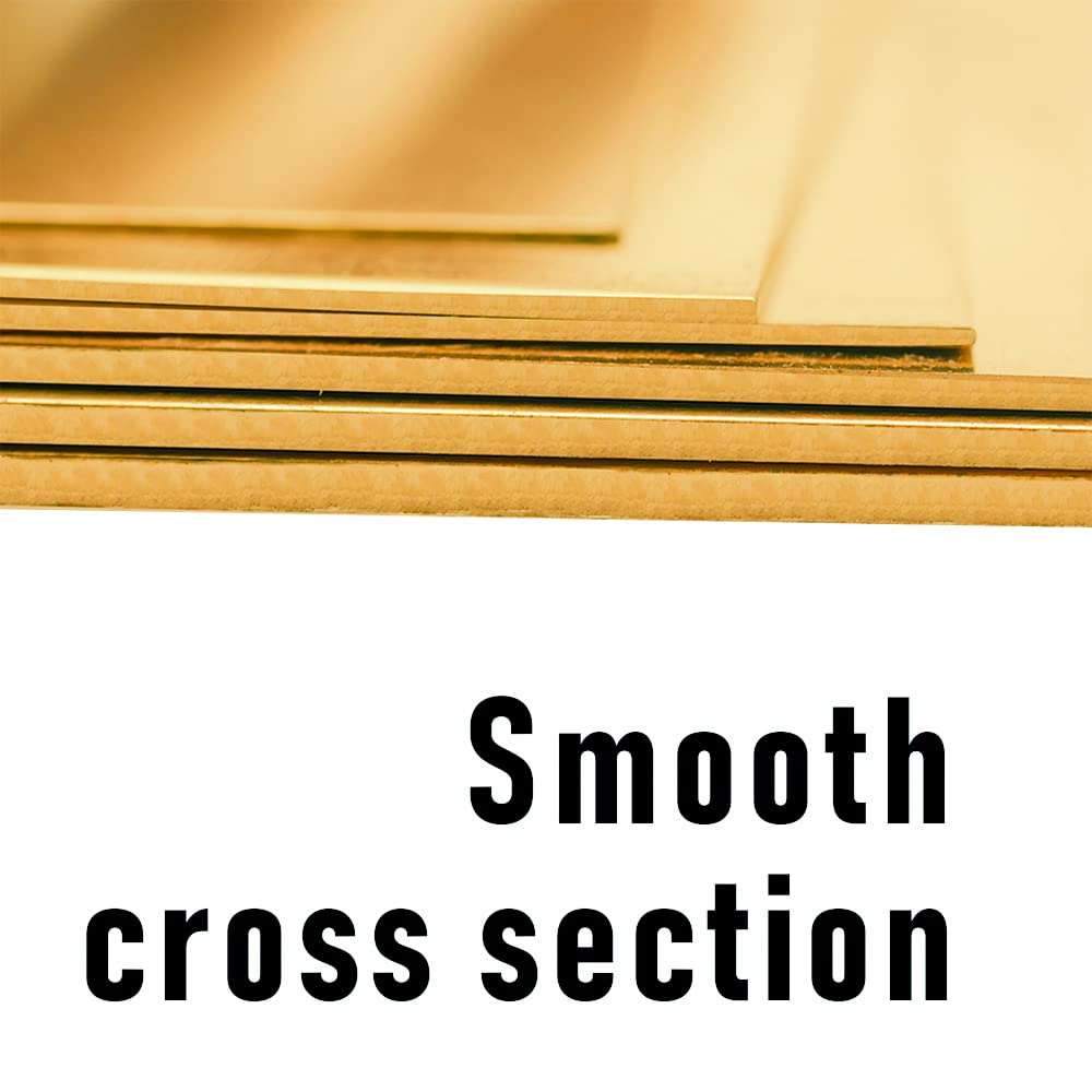 16 Gauge Brass Sheet，H62 Brass Plates Metal 0.047" Thickness x 5.9" Width x 5.9" Lenght, for Models, Crafts, Repairs, Electrical, 2Pcs