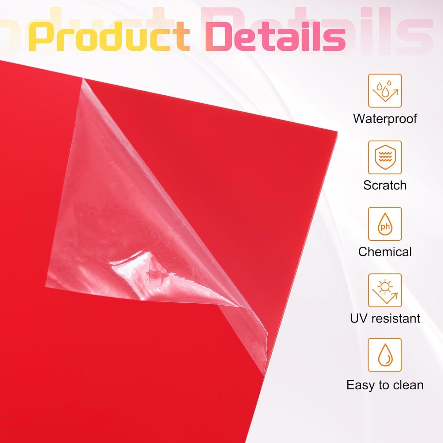 uxcell 4Pcs Acrylic Sheets 12x12 Inch Acrylic Panel 1/8 Inch-3mm Plastic Board for Picture Frames Sign Holders DIY Display Projects Craft, Red