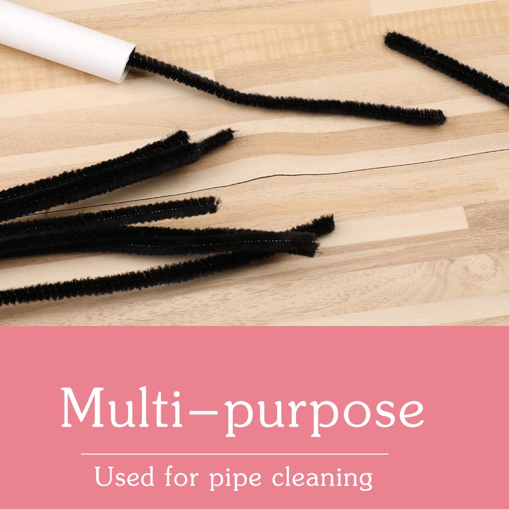 60 PCS Black Pipe Cleaners - Bulk Art & Craft Pipe Cleaners Chenille Stem for Creative Home Decoration and Arts Crafts