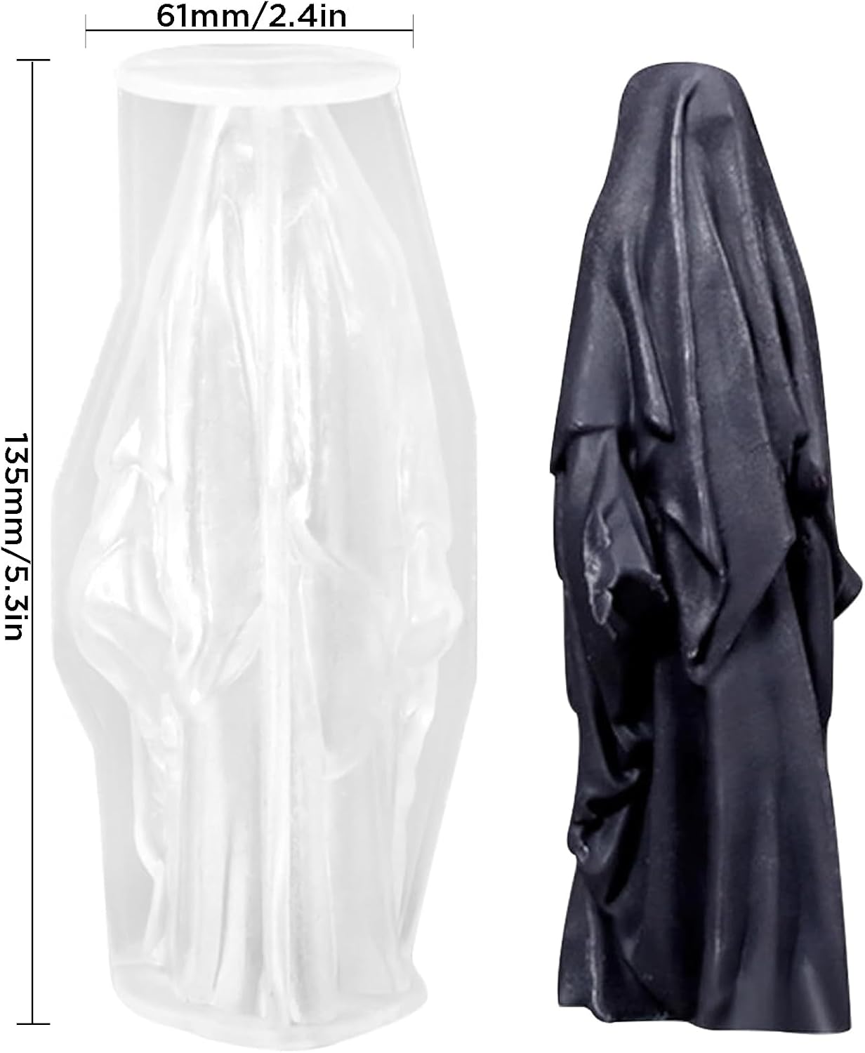 Halloween Masked Ghost Candle Silicone Mold DIY 3D Scented Candle Making Wax Mould Gypsum Ornament Resin Soap Chocolate Mold Home Decor