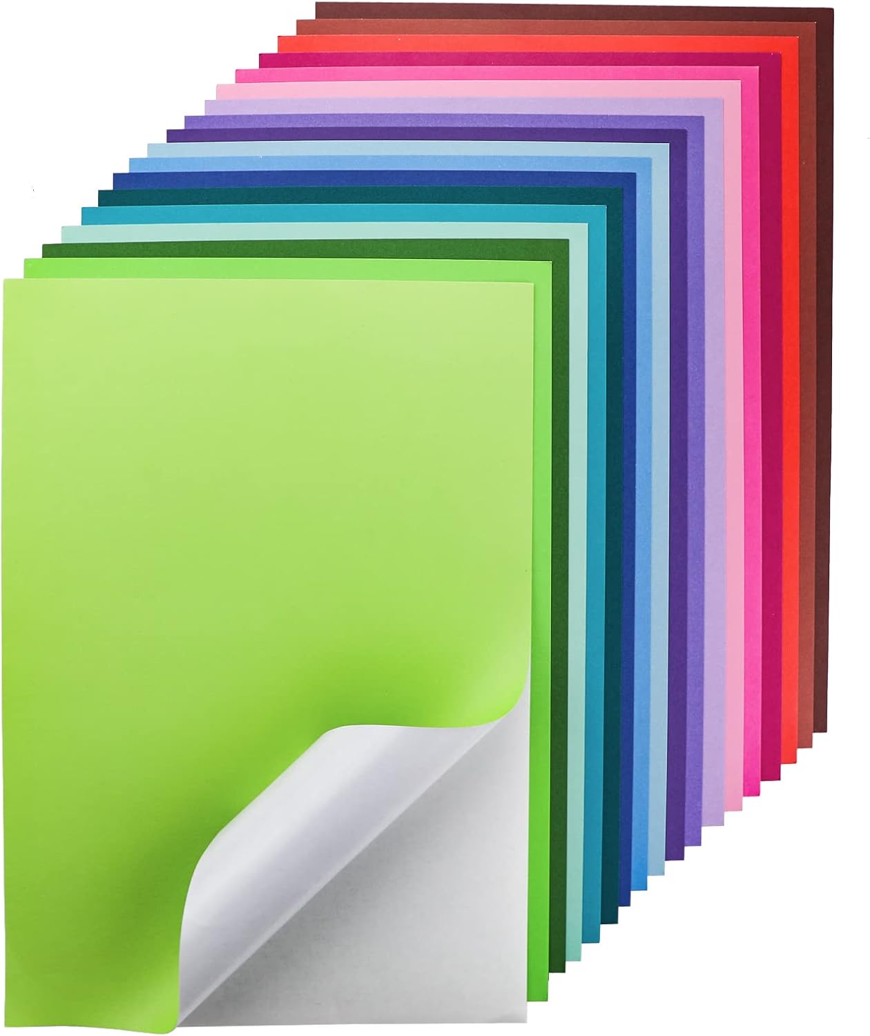 Gocreate 36 Sheets Colored Printable Smart Sticker Paper, Colorful Sticky Cardstock Thick Self Adhesive Backing A4 Smooth Sticker Paper for Craft Inkjet Printer (18 Colors, 250 gsm)