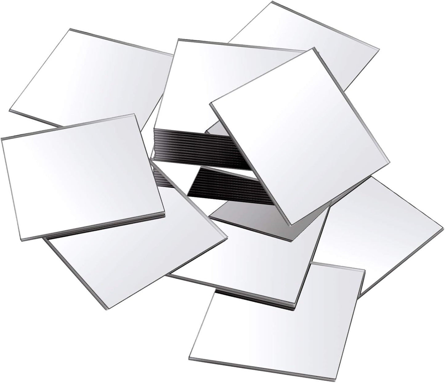 Jetec Mini Size Acrylic Square Mirror Adhesive Small Square Mirror Tiles for Crafts and DIY Projects Supplies(25 Pcs,5 Inches)