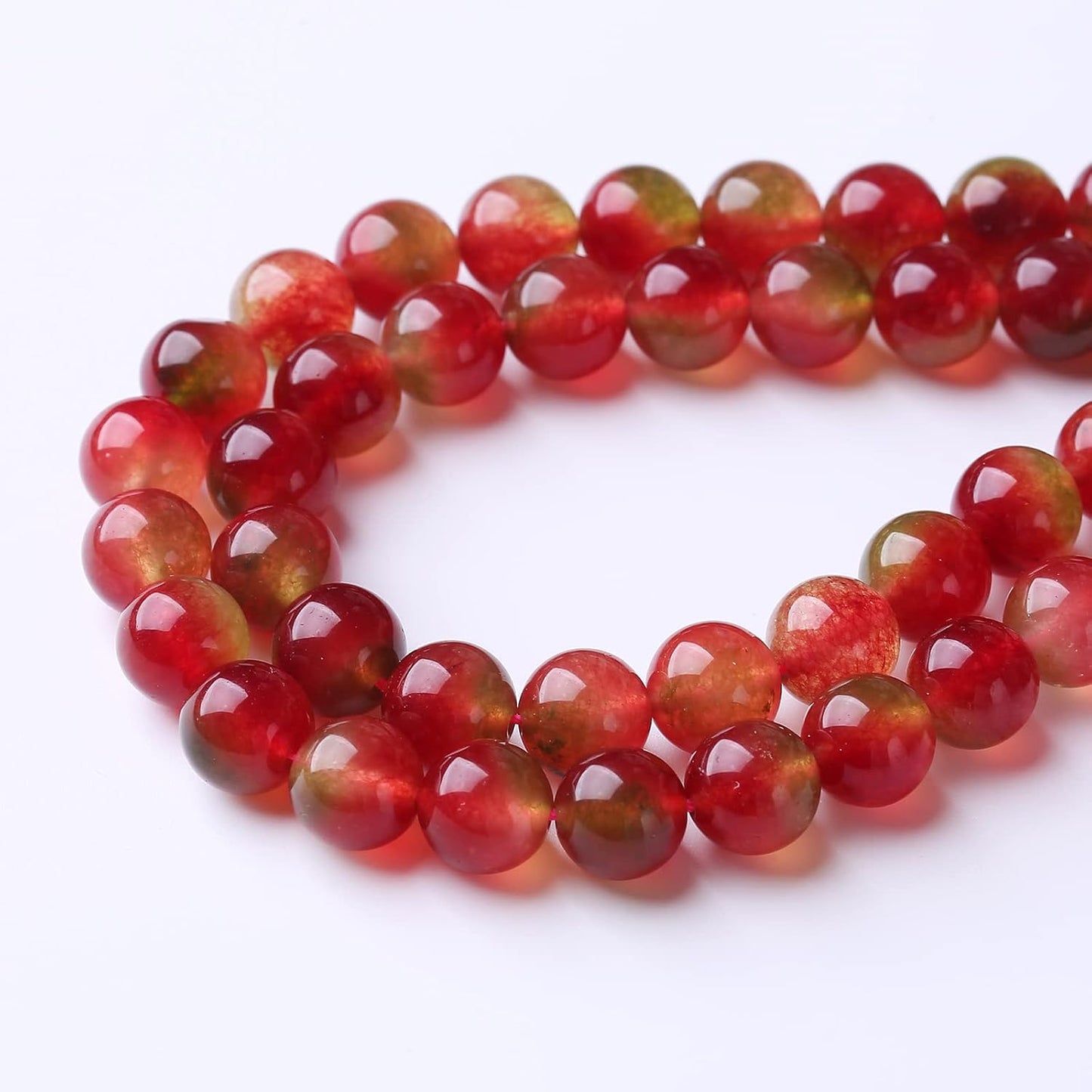 32PCS 12MM Mixed Double Chalcedony Stone Beads Energy Healing Beads for DIY Jewelry Bracelet Necklace Making for Jewelry Making 15Inch