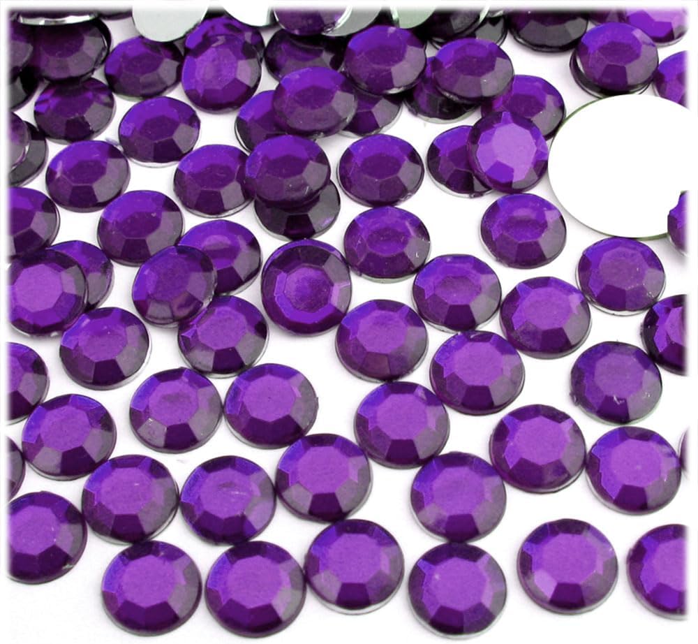 The Crafts Outlet 144pc Rhinestones Round 10mm - Purple Amethyst