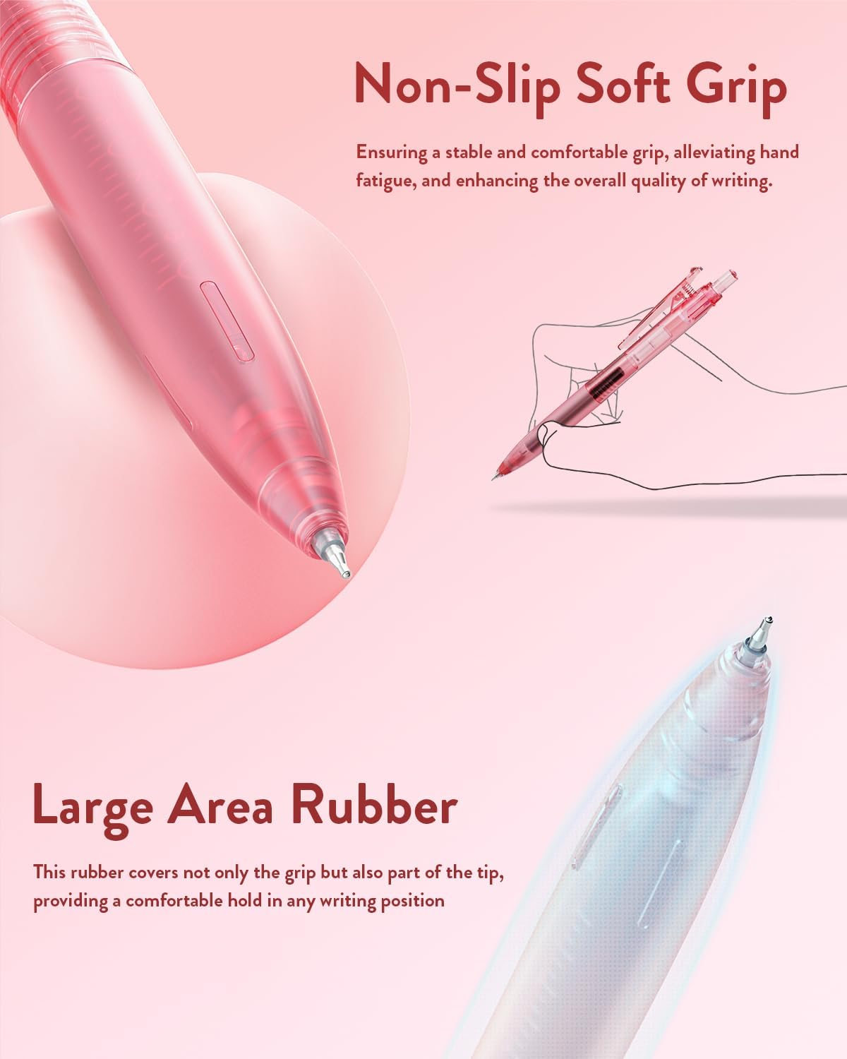 Four Candies 12Pack 0.5mm Black Ink Quick Dry Retractable Gel Pen Set, Cute Transparent Pastel Fine Point Note Taking Aesthetic lnk Pens, Comfort Grip Drawing Writing School Office Home (Black)