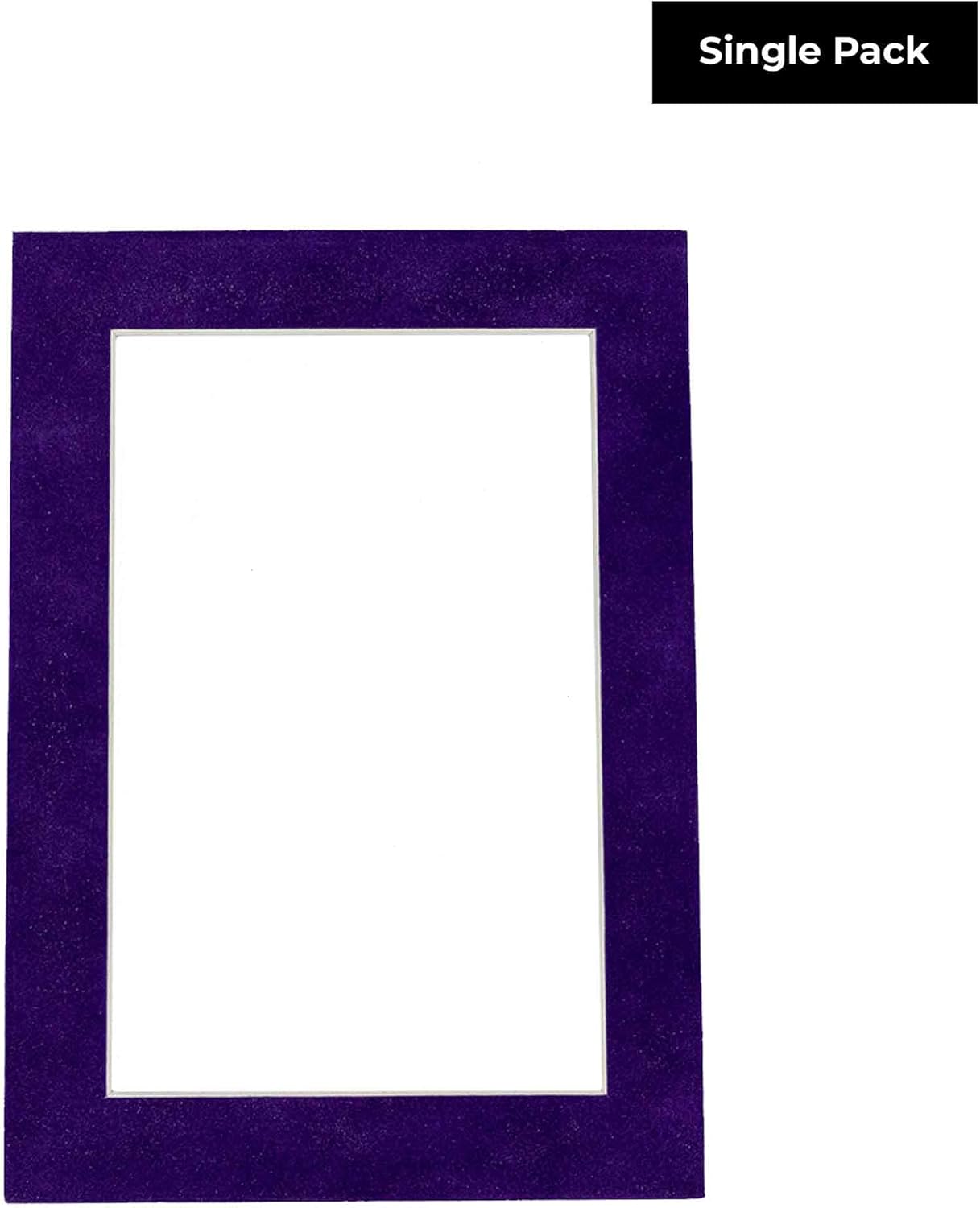 Poster Palooza 11x14 Mat Bevel Cut for 8.5x11 Photos - Acid Free Purple Crocus Suede Precut Matboard - For Pictures, Photos, Framing - 4-ply Thickness
