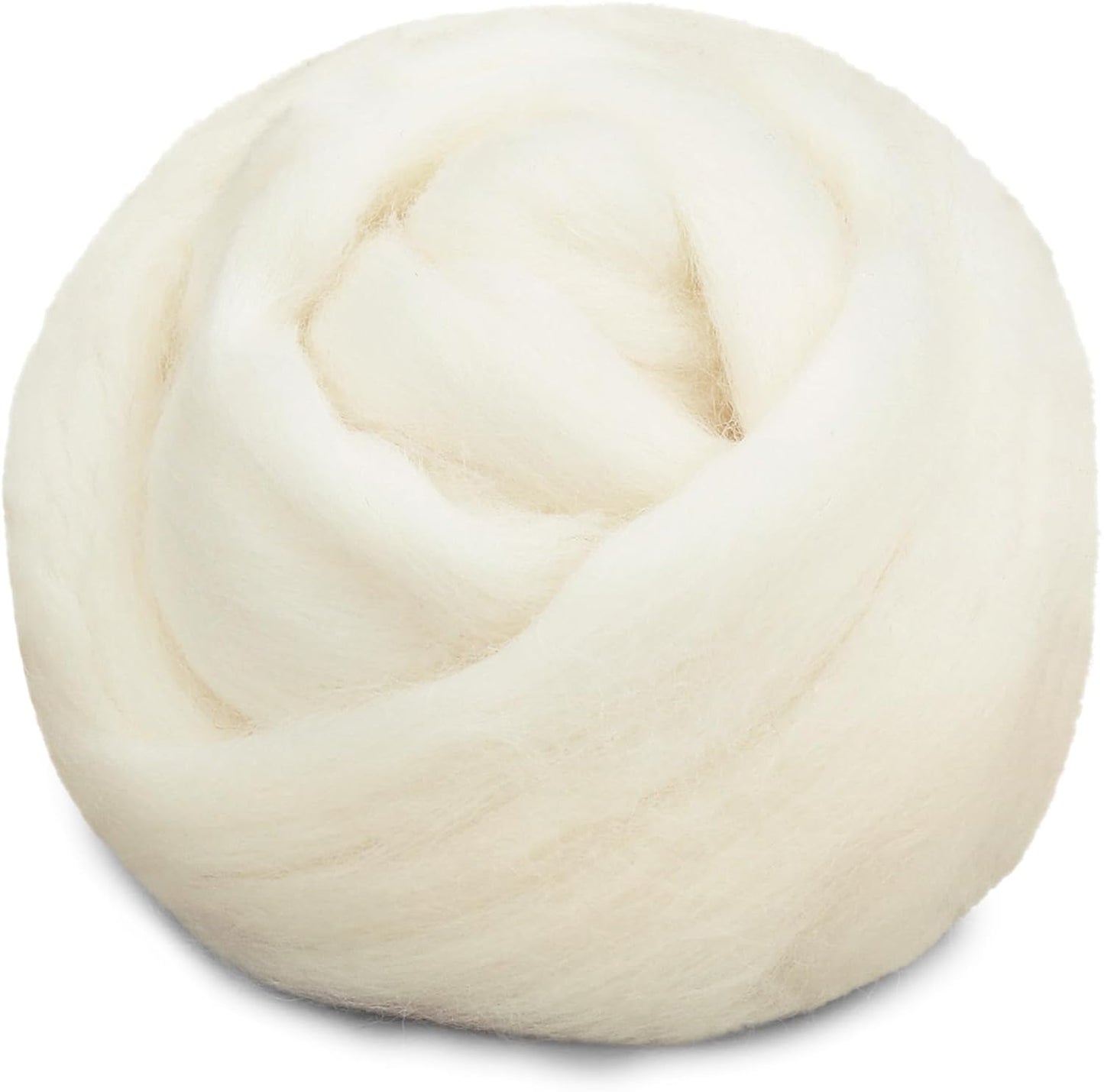 Mayboos Wool Roving Yarn, 1.76oz Colored Natural Wool Roving,Wool Felting Supplies Pure Wool Chunky Yarn for Wet Felting handcrafts and Spinning (White Color)