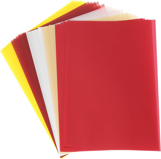 MECCANIXITY Colored Vellum Paper, 40 Sheet Multicolor Transparency 8.5 x 11 Printable Vellum Paper, Translucent Vellum Sheets for Printing Wedding Invitations Ink Jet Laser Printer