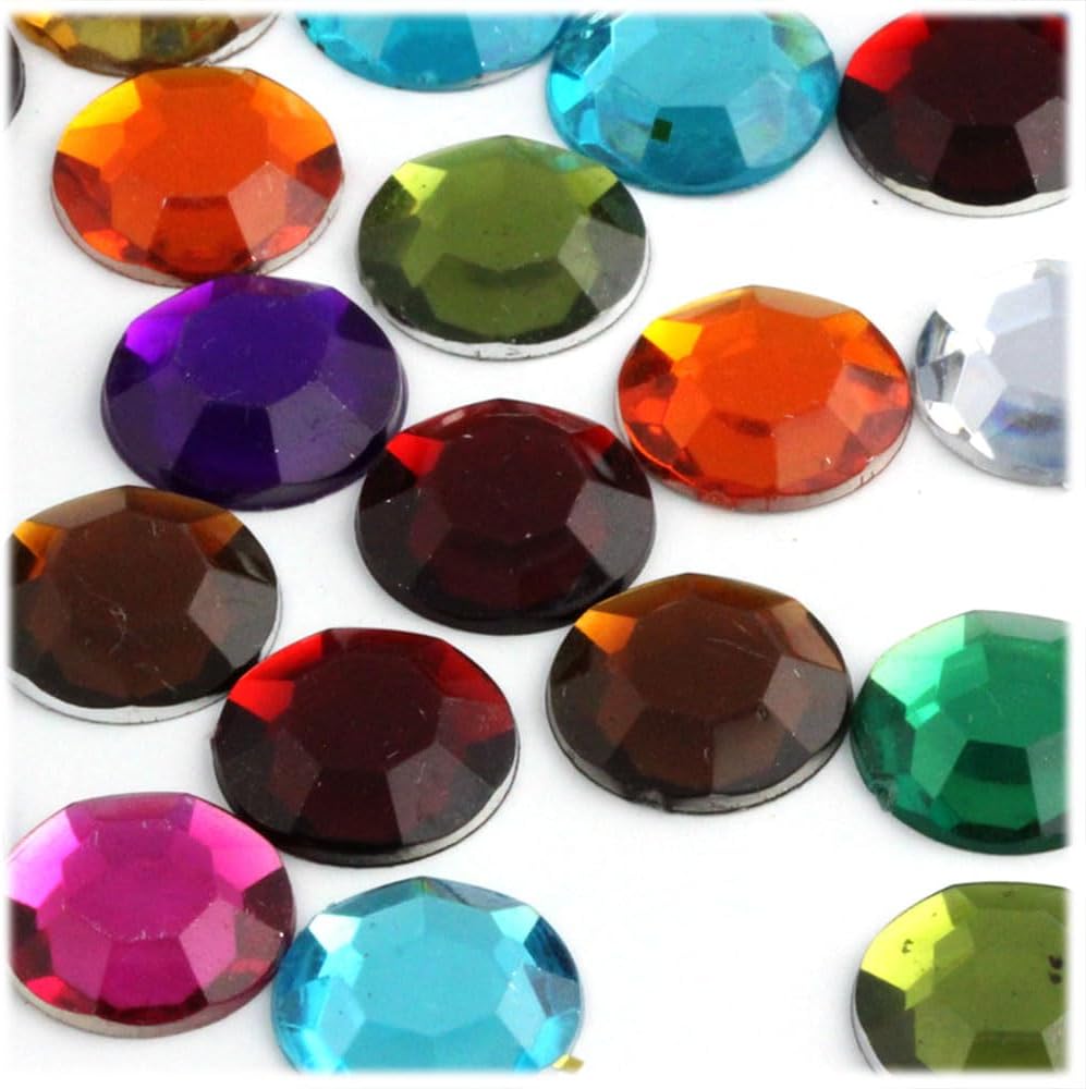 The Crafts Outlet 72pc Rhinestones Round 20mm - Jewel Tone Assortment