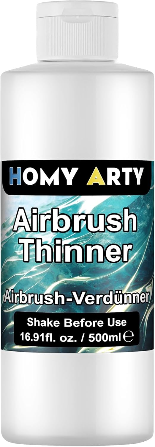 HOMY ARTY Airbrush Thinner - 16.9 Fl Oz, Water-Based Acrylic Paint Thinner, to Improve Color Flow for Shoes, Clothes, Metal and Plastic Models