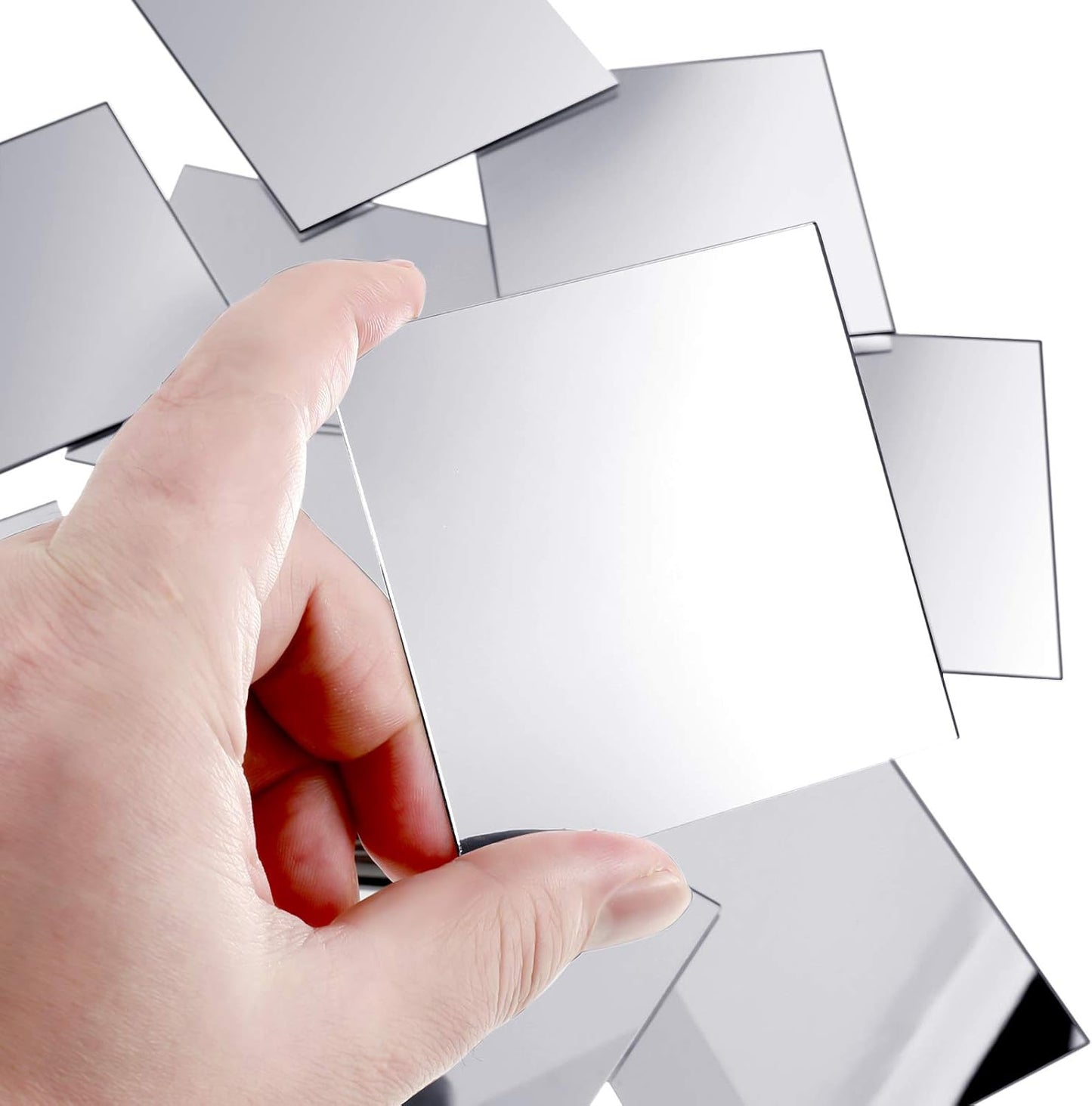 Jetec Mini Size Acrylic Square Mirror Adhesive Small Square Mirror Tiles for Crafts and DIY Projects Supplies(25 Pcs,3 Inches)
