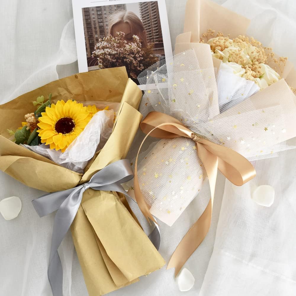 TONIFUL 1 Inch x 100yds Silver Satin Ribbon, Thin Solid Color Satin Ribbon for Gift Wrapping, Crafts, Hair Bows Making, Wedding Party Decoration, Invitation Cards, Floral Bouquets, Christmas