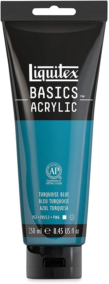 Liquitex BASICS Acrylic Paint, 250ml (8.5-oz) Tube, Turquoise Blue