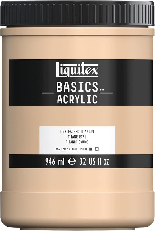 Liquitex BASICS Acrylic Paint, 946ml (32-oz) Jar, Unbleached Titanium