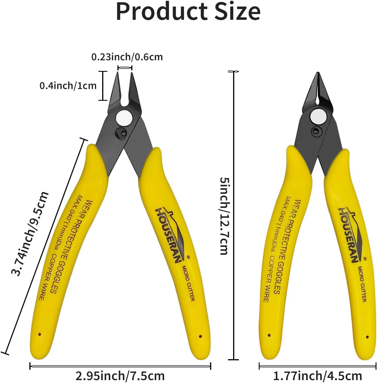 Flush Cutters, 10 Pack, 5 Inch Micro Flush Cut Pliers with Spring, Side Cut Nippers, Mini Wire Cutters Model Nippers Flush Cutters for Jewelry Making, Plastic Models, Zip Ties, Electronics