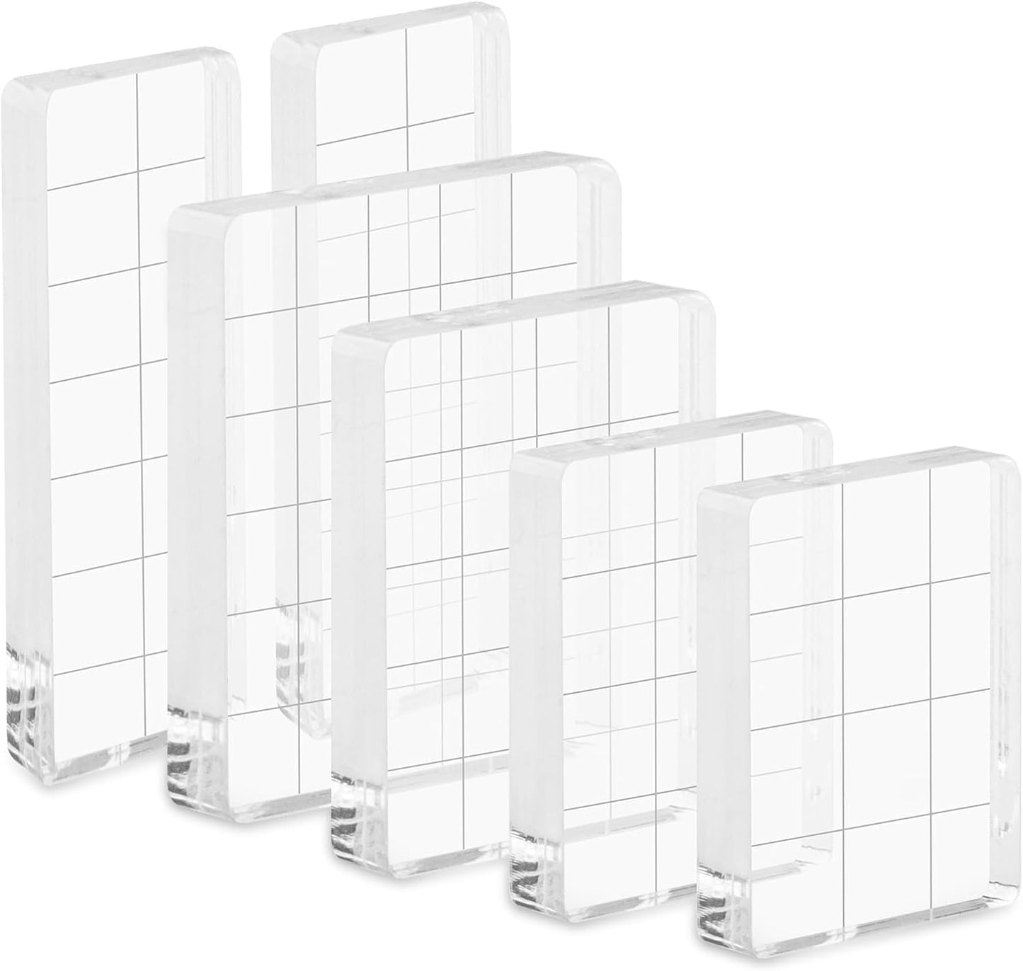 6Pcs Acrylic Stamping Block, Clear Acrylic Block for Stamping, Stamp Block Decorative Stamp Block for Scrapbooking Crafts Making
