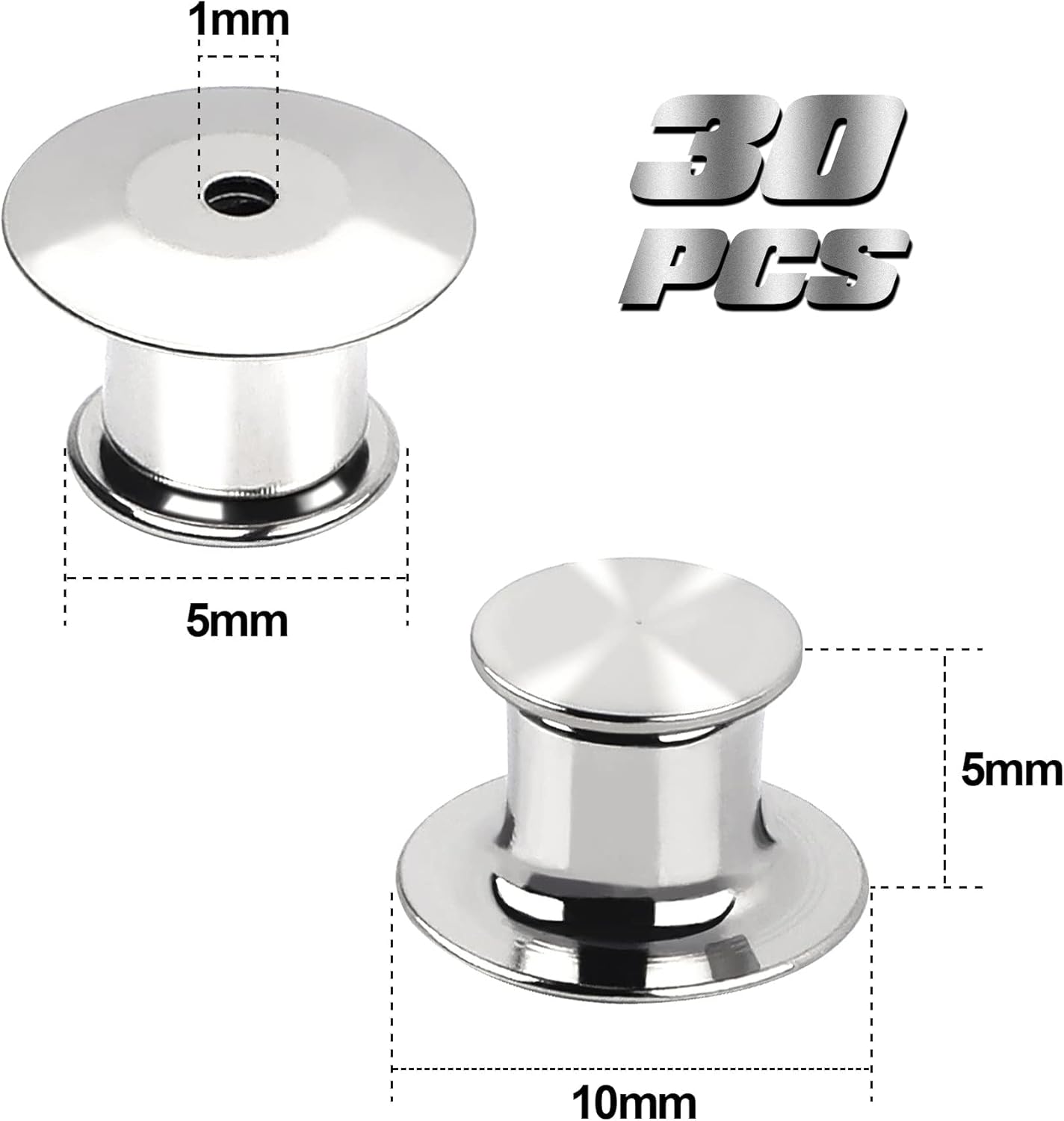 30 Pieces Metal Pin Backs Locking Pin Keepers Locking Clasp