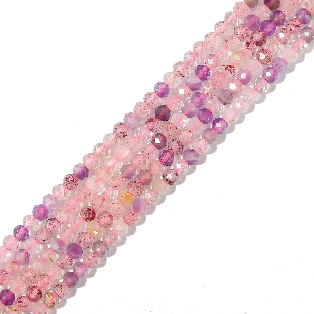Natural Fluorite Beads 4x2mm 120pcs Faceted Rondelle Loose Semi Gemstone Beads for Jewelry Making Design