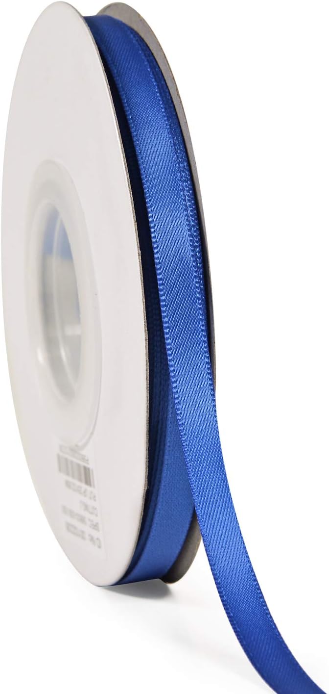 YAMA Royal Blue Double Faced Satin Ribbon 1/4 Inch 25 Yards Thin Royal Blue Ribbon for Gift Wrapping Crafts Hair Bows Wedding Party Decoration