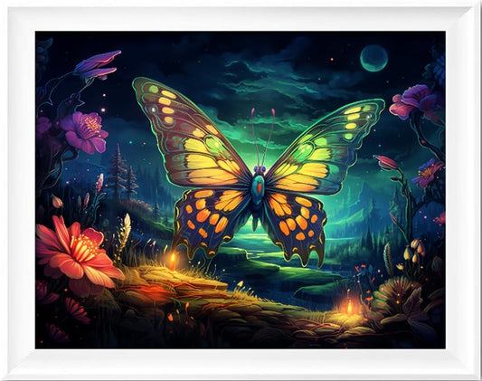 Leczany Cross Stitch Stamped Kit for Adults or Kids - Fantasy Butterfly | DIY Embroidery Starter Patterns Craft Kit Needlepoint for Beginner | 11CT, 3 Strands | 17.7x12.6 inches