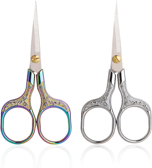 Small Sewing Scissors Sharp Embroidery Crochet Scissors, 2 Piece crochet accessories Yarn fabric scissors for Needlework Arts & Crafts DIY Tools