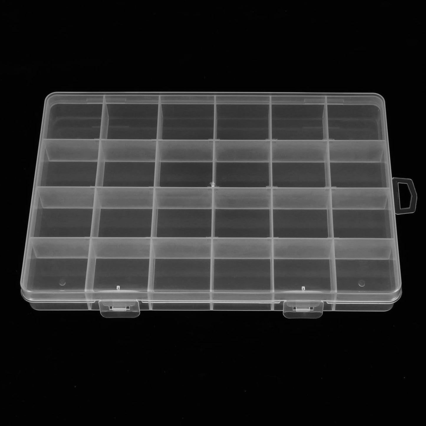 2 Pack 24 Grids Clear Plastic Organizer Box Fixed Compartment Storage Container for Craft, Beads, Jewelry, Small Parts, Small Items
