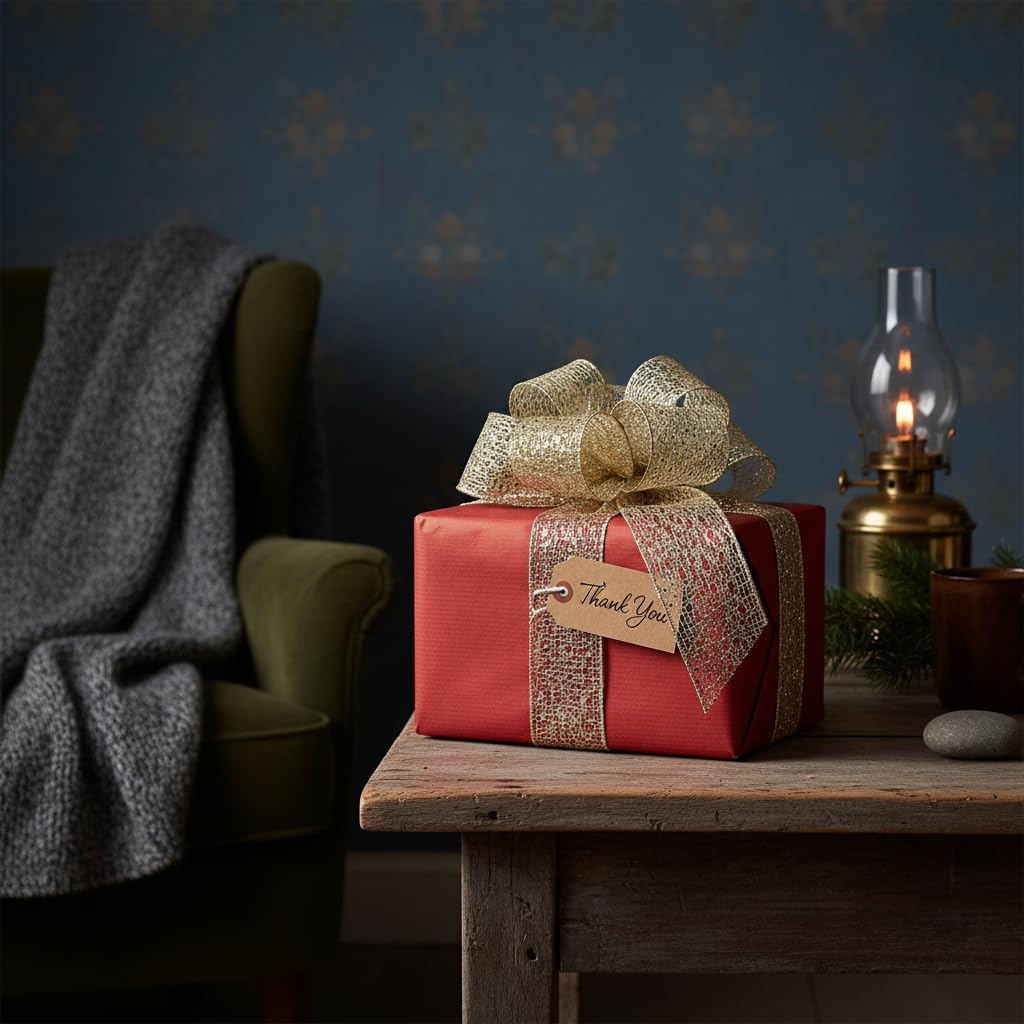 CT CRAFT LLC Sparkling Glitter Mesh Wired Ribbon 2.5" x 20 Yards Gold for Christmas Home Decor Bow Gift Wrapping DIY Crafts Wreath