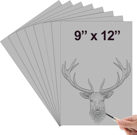 Yeaqee 4 Pcs Linoleum Block Rubber Carving Block Soft Linocut Blocks Large Linoleum Sheet Unmounted Lino Plates for Engraving Art Project Printmaking Artist Studio Supplies (9 x 12 Inch,Gray)