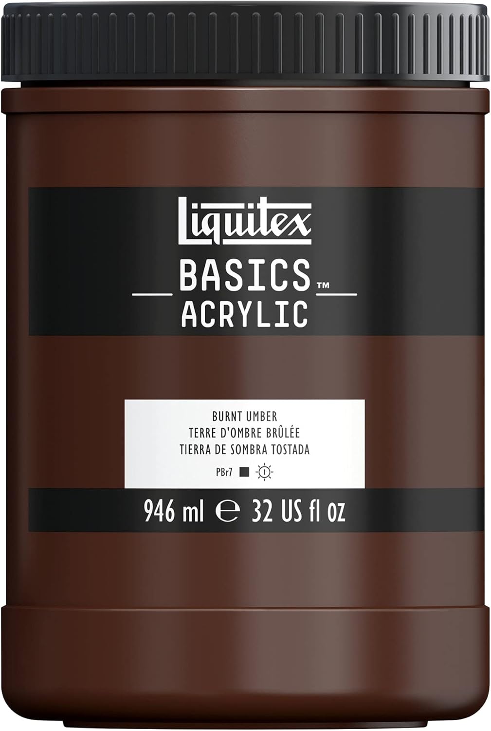 Liquitex BASICS Acrylic Paint, 946ml (32-oz) Jar, Burnt Umber