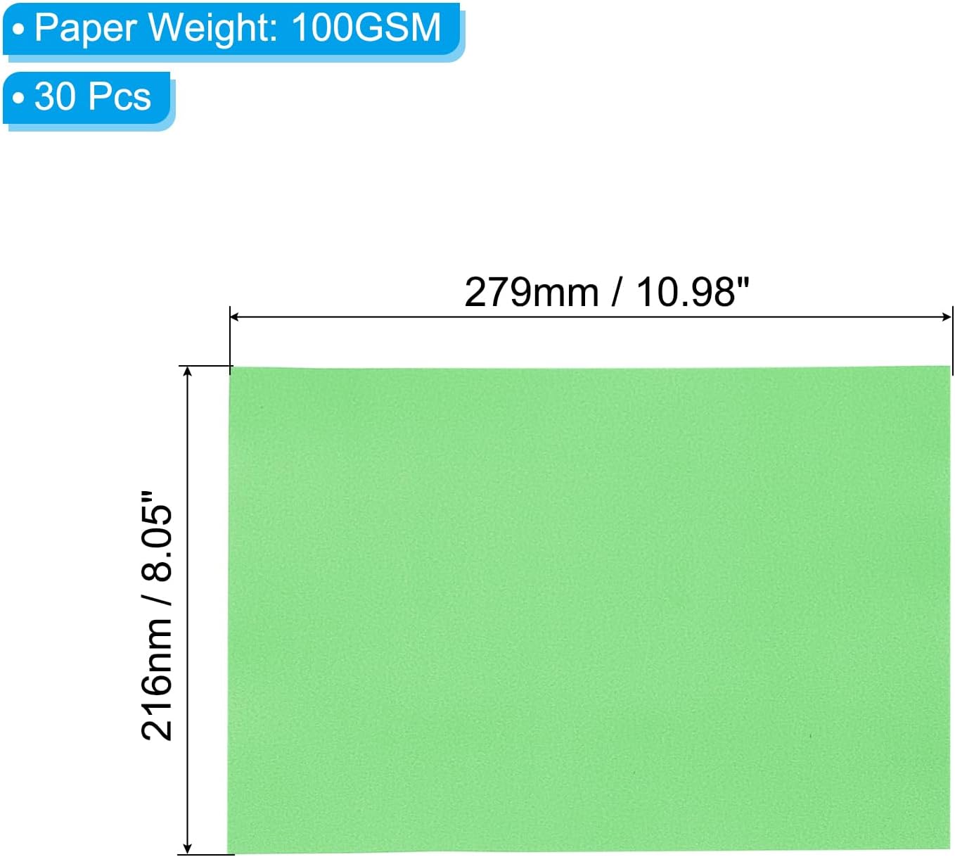 PATIKIL 30 Sheets Vellum Paper 8.5x11inches, Printable Translucent Paper 100GSM Colored for Invitations Laser Inkjet Printing Card Making Crafting Wedding Tracing, Green