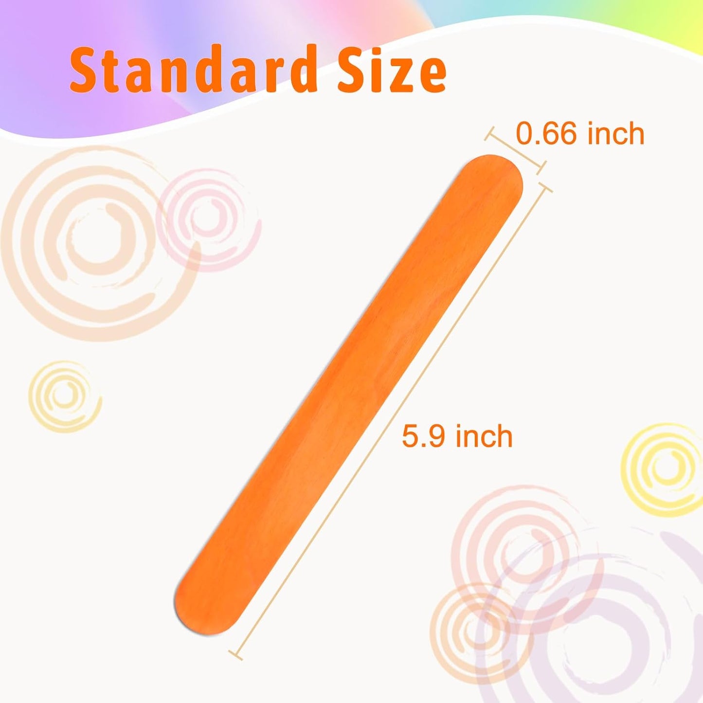 WISYOK 1500 Pcs 6 Inch Colored Jumbo Craft Stick, Wooden Rainbow Popsicle Sticks, Wide Lollipop Sticks, Ice Pop Sticks, Great for DIY Craft Creative Designs and Kids Education, Home Art Projects