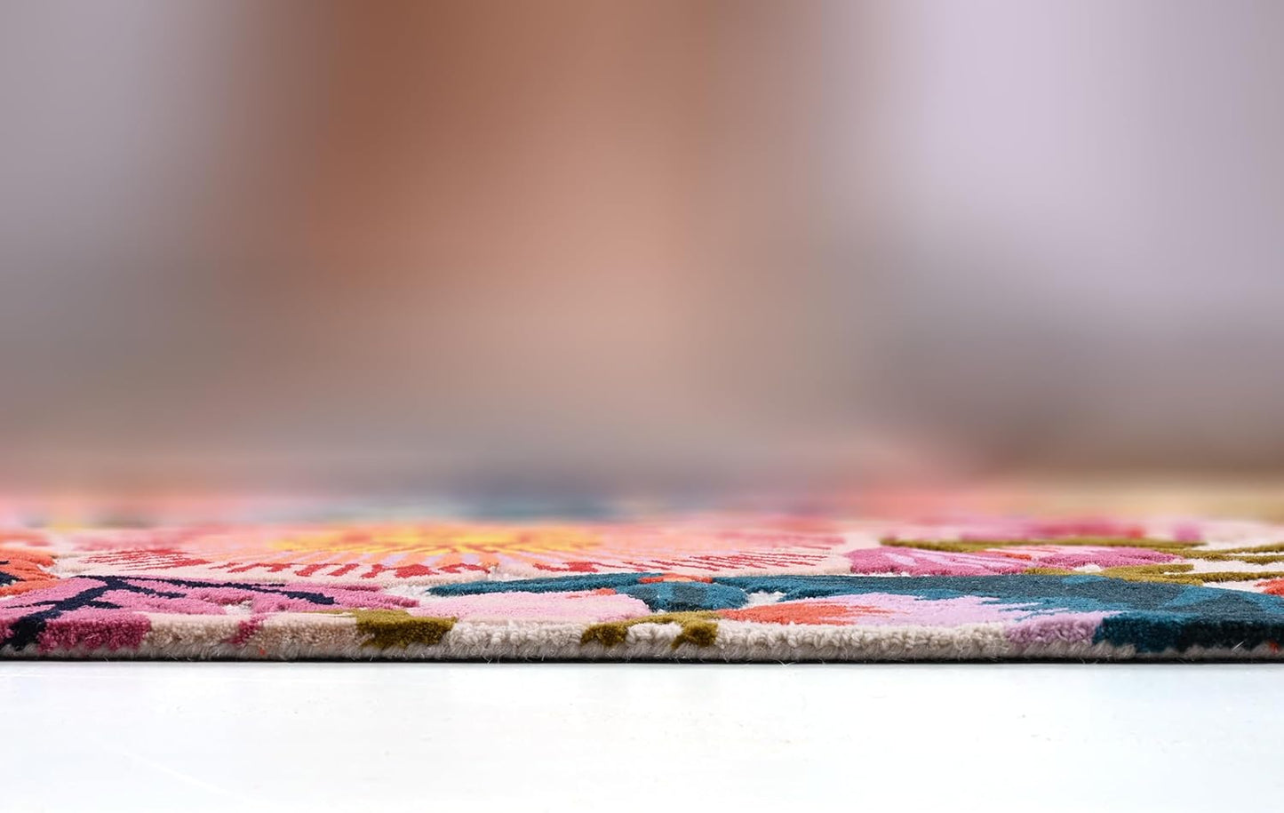 Handmade Wool Floral Area Rug for Living Room | Elegant Flower Garden Design, Soft, Thick and Durable | Bedroom, Dining Room & Home Decor Carpet (6' x 9', Floral E)