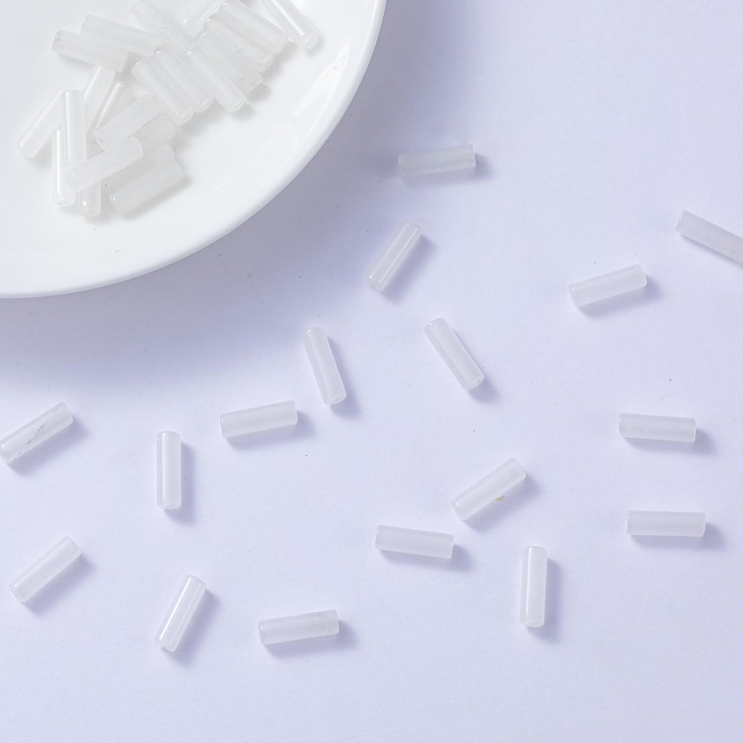 Natural White Agate Cylinder Tube Beads 4x13mm 38cm/str Loose Semi Gemstone Stone Beads for Making Bracelets Necklace Earrings