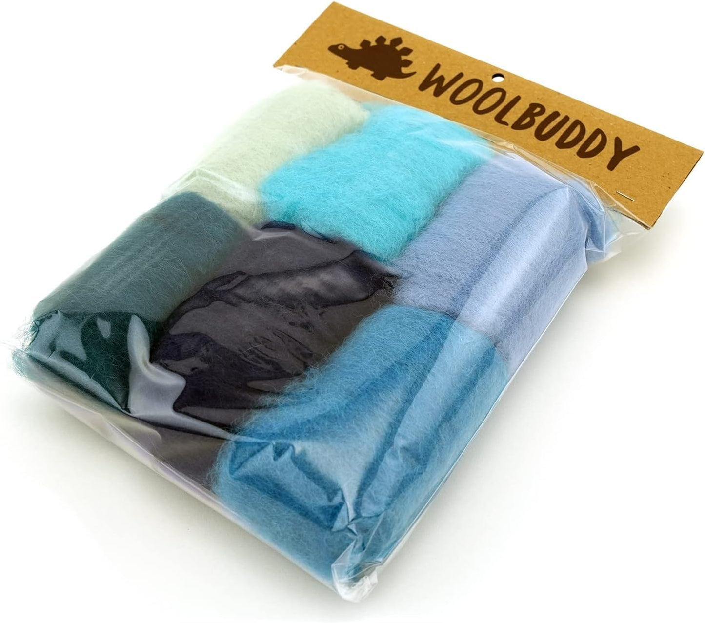 Woolbuddy Wool Roving Kit - Premium Core Wool for Needle Felting, Felting Soap & Tools – Sustainable Roving Wool for Beginners & Adults, Wet Felting Supplies (Blue)