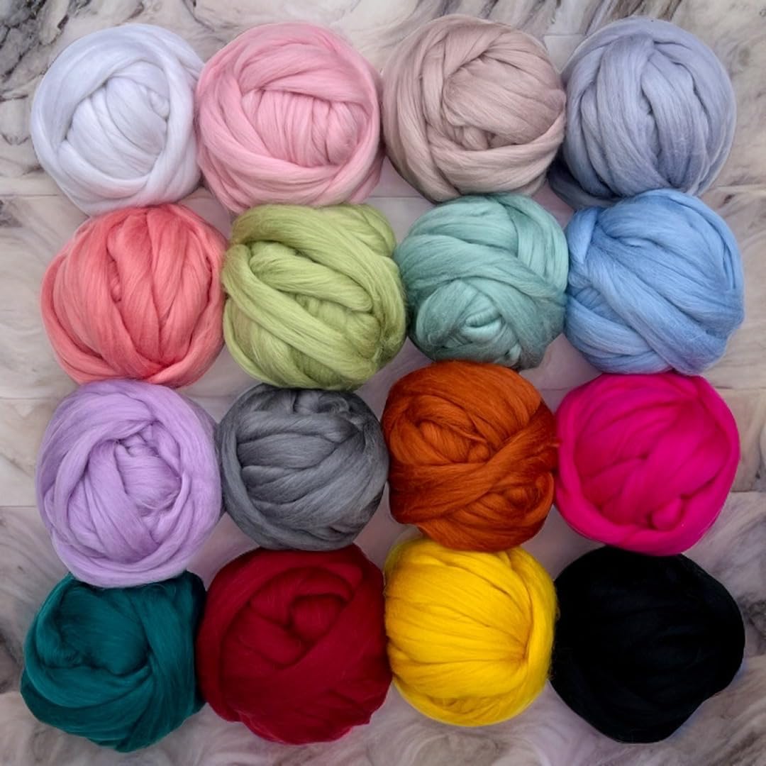 Revolution Fibers Dyed Corriedale Wool | 8 Ounces of Premium Combed Wool Top | 26 Micron, 100% Pure Corriedale Wool Roving, Ethically Sourced (Grass Green)