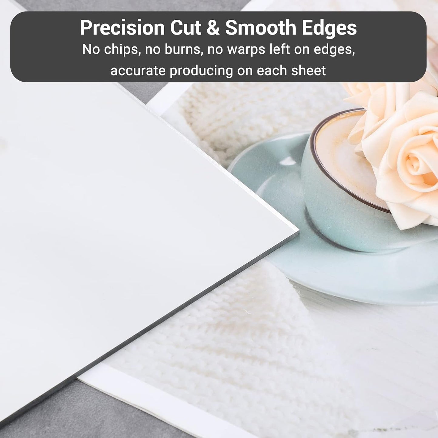 Enoin 1Pack 12 x 12 Inch Silver Mirror Acrylic/Plexiglass Sheet 0.118'' 1/8'' Thick, Non Glass Safety Reflective Mirror Sheet Laser Board Panel for Home and Commercial Use, DIY Craft, Wall Decor