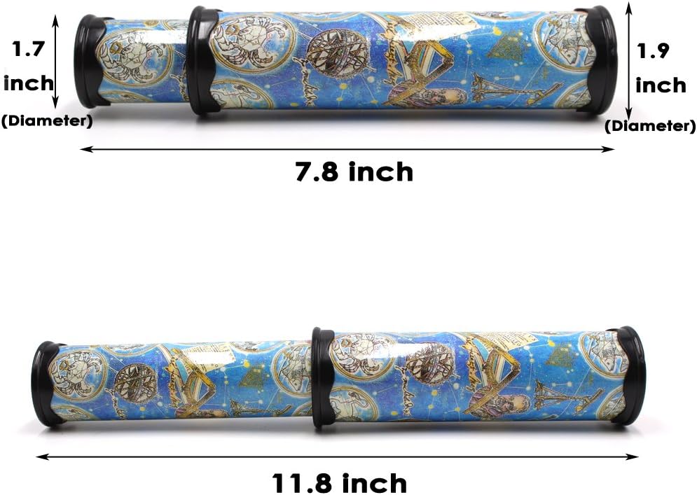 Magic Kaleidoscope, 4 Pack for Kids Adults 3D Mirror Lens Kaleidoscope Party Favors Stretchable Long Classic Kaleidoscope Toy Educational Science Developmental Toy (Two Colors)
