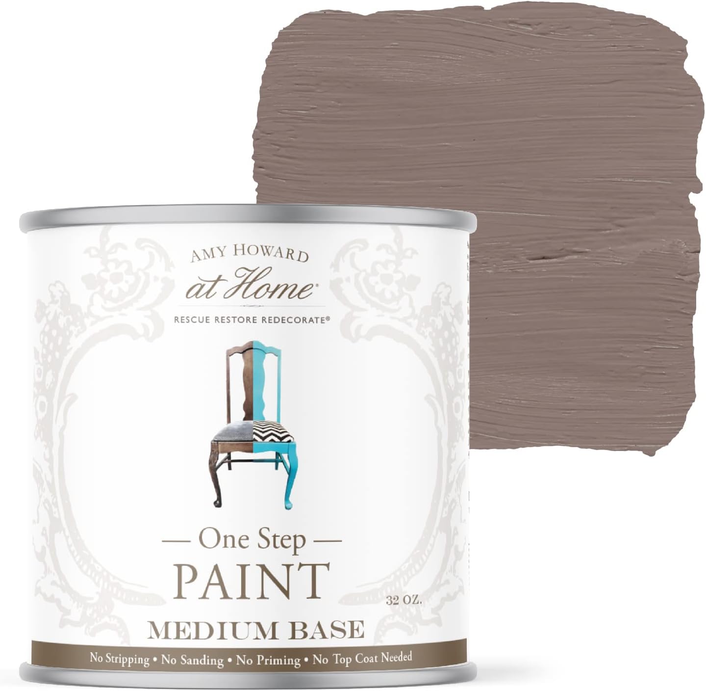 AMY HOWARD AT HOME Chalk-Based One Step Paint for Furniture, Cabinetry, Decor, Finish, and More | No Stripping, Sanding, or Priming | Medium Base | 16 Ounce | Kembel