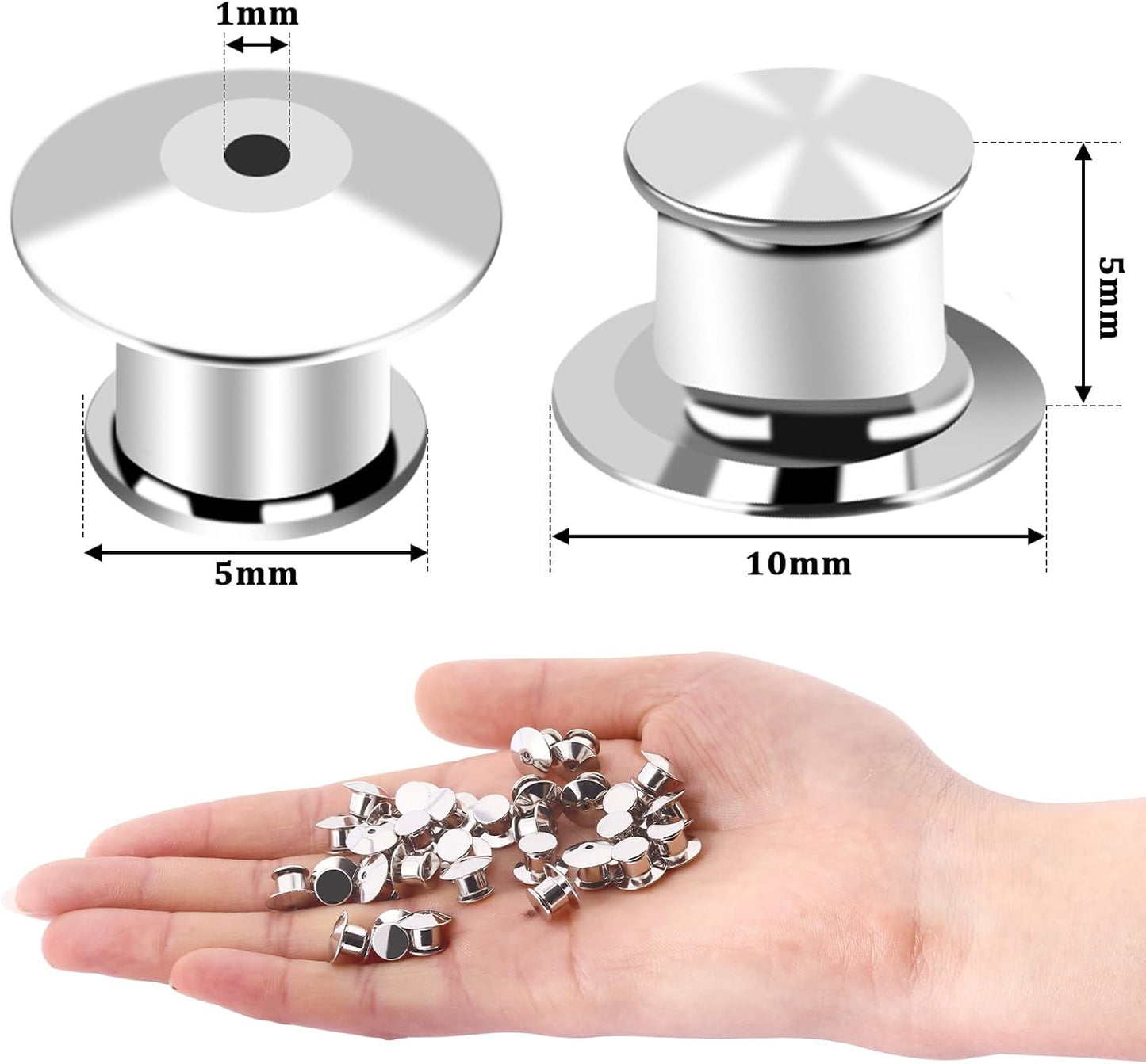 DECYOOL 20PCS Metal Locking Pin Backs, Pin Keepers Clasp Pin Backs Locking Buckles for Brooch DIY Crafts Badges Enamel Lapel Needles Pin Lock