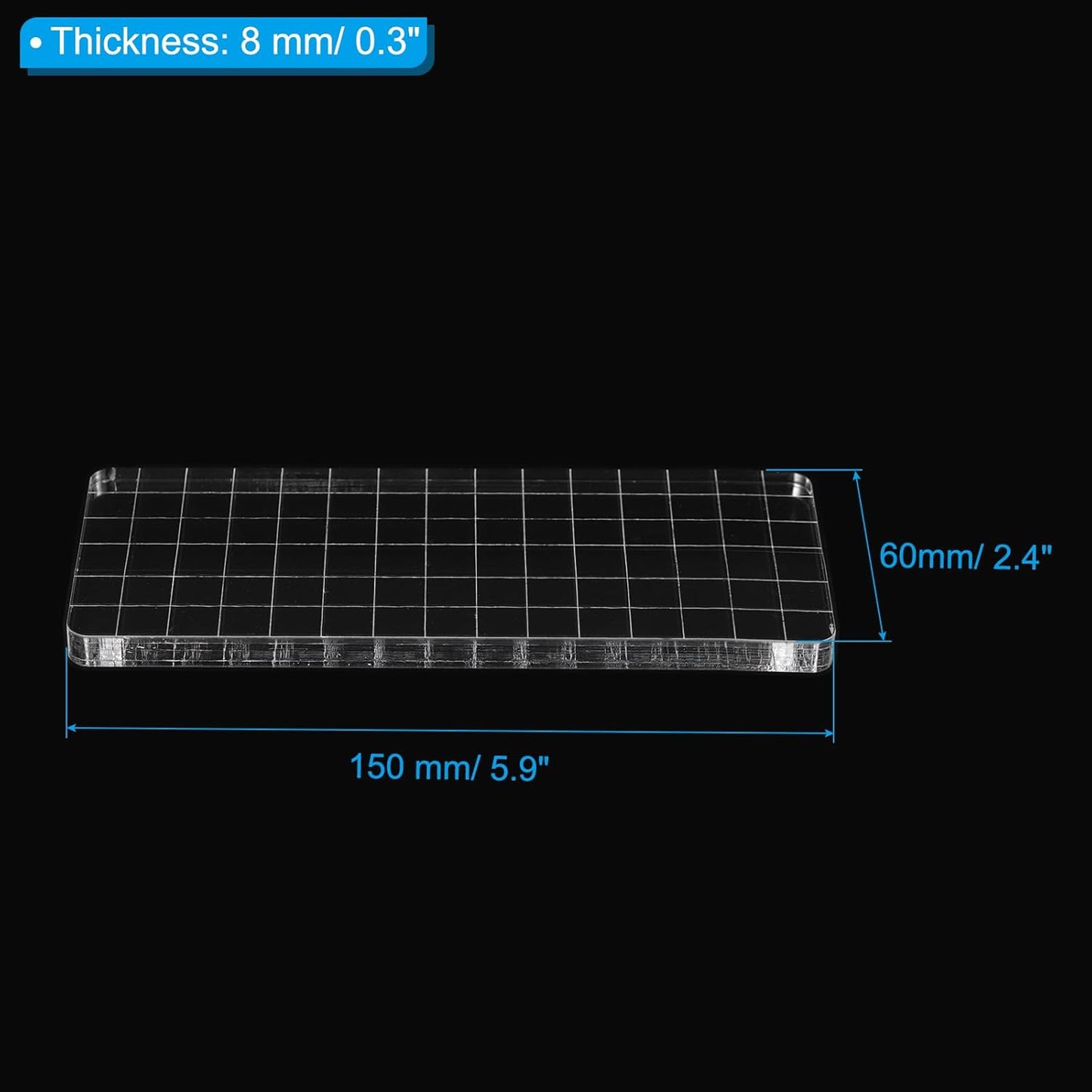 PATIKIL Acrylic Stamp Block, 3 Pack Stamping Block Rectangular Shape with Lines Decorative Mounting Blocks Set for Scrapbooking DIY Crafts Card Making, 5.9x2.4