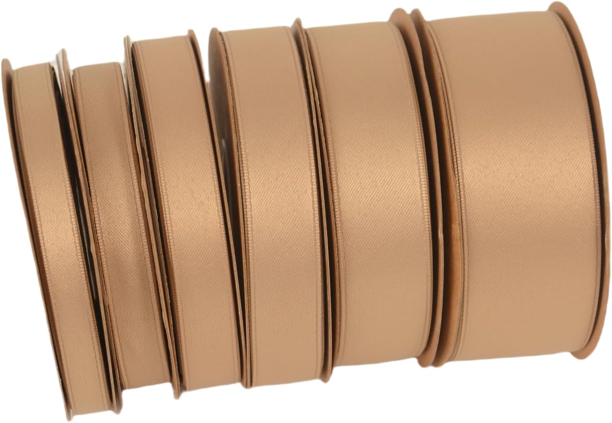 Double Side Satin Ribbon, Continuous 20 Yards,Use for Craft Bows Bouquet, Gift Wrapping, Wedding Decoration, Floral Arrangement (Apricot, 4/5 inch)