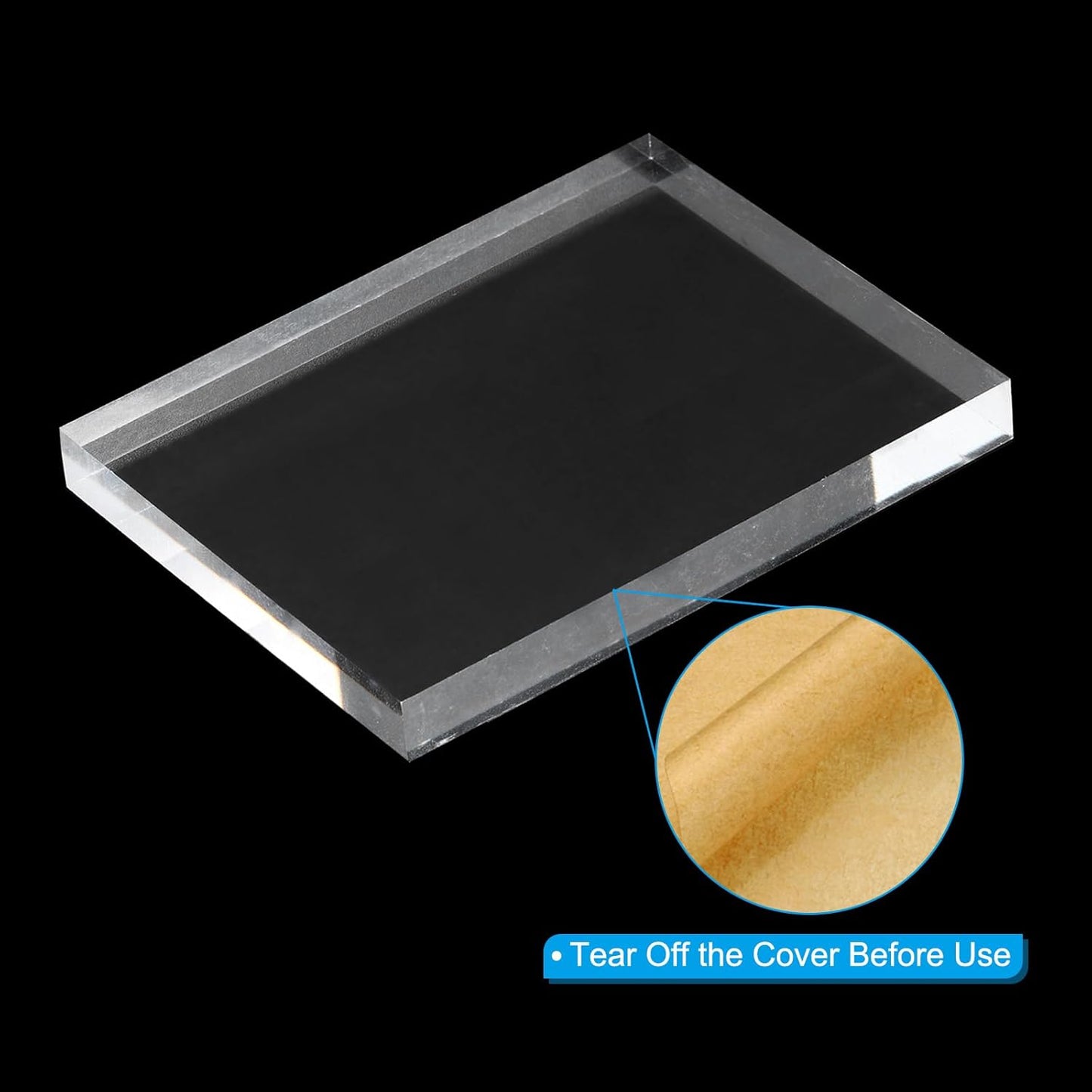 PATIKIL Acrylic Stamp Block, 1 Pack Clear Stamping Block with Grid Line Decorative Mounting Blocks Set Rectangle for Scrapbooking DIY Crafts Card Making