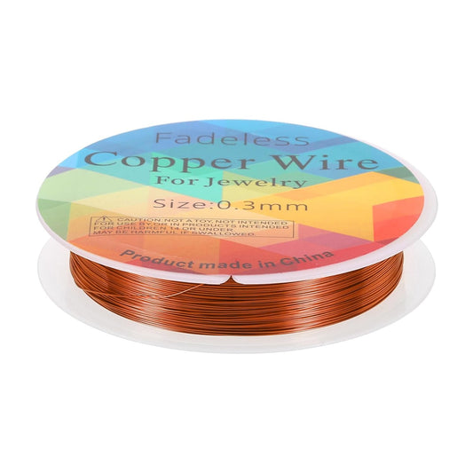 HARFINGTON 49ft Jewelry Wire, 28 Gauge (0.3mm) Brass Craft Soft Metal Tarnish Resistant Copper Beading Wire for Jewelry Making Supplies Crafting, Coffee