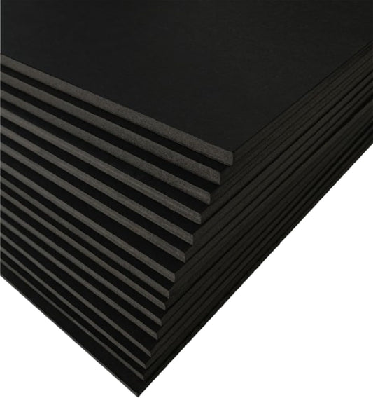 Black Foam Board 12 x 18 x 3/16" (5mm) Inch, 15 Pack Acid-Free Foam Core Poster Board Sheets for Art, Crafts, Presentation, Vision Board, Signboard, and Party Decorations