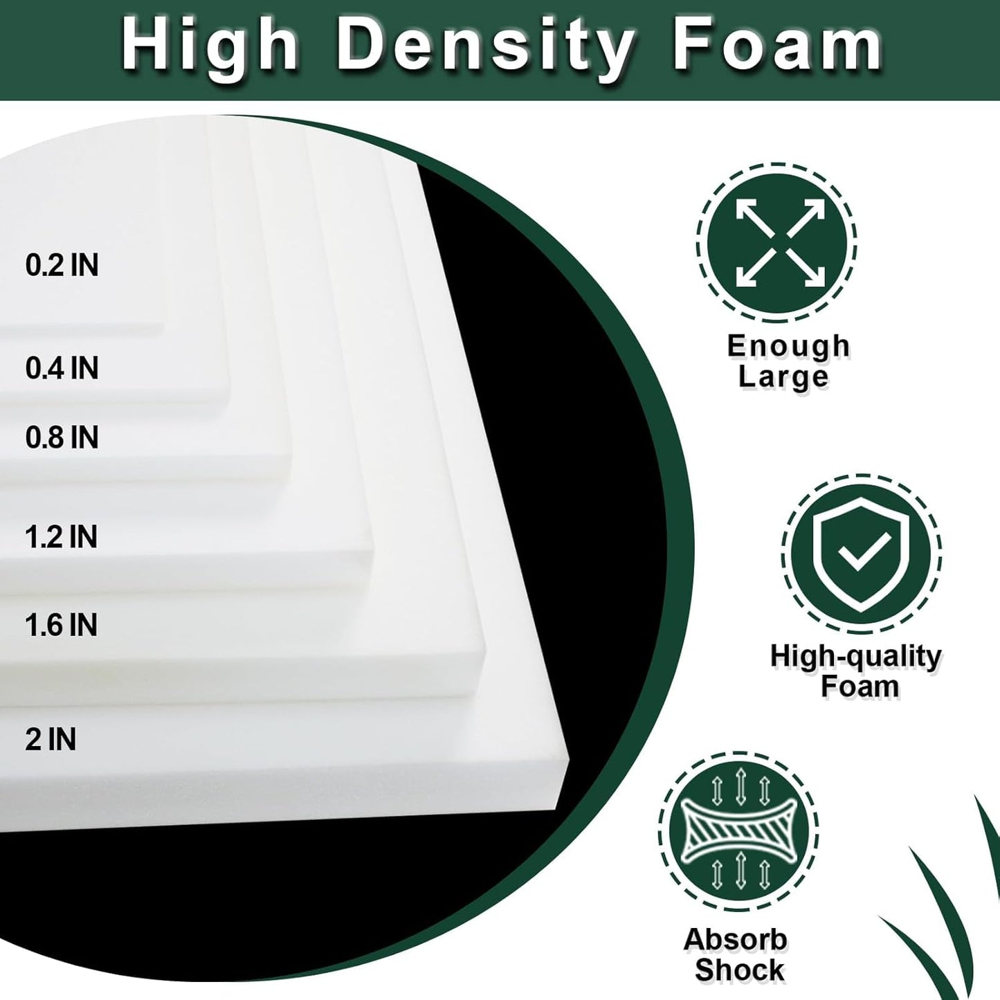 2PCS 59x79x0.2 Inches High Density Craft Foam Sheets, Suitable for Shipping, Packing, Mailing, DIY, Cosplay, Cushion Foam, 35D High Density Foam Sheets