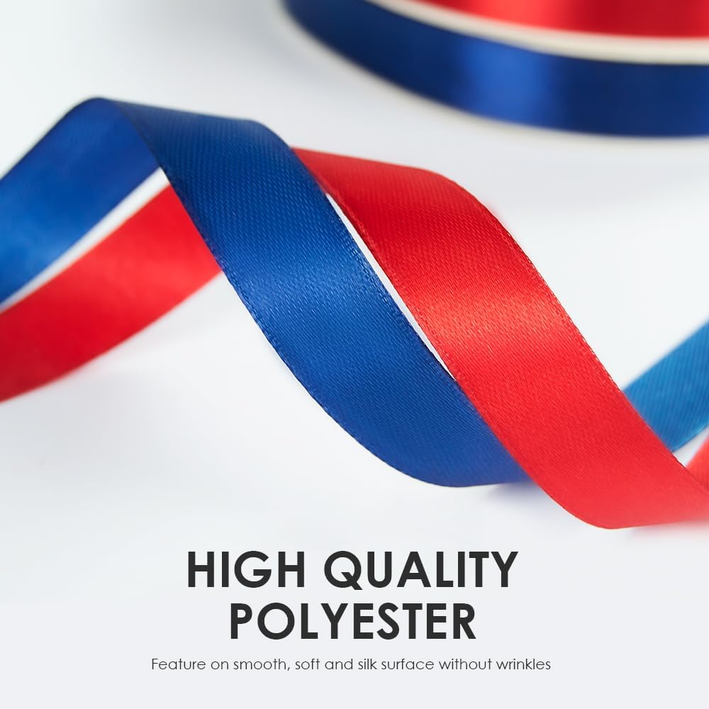 3" Wide x 25 Yards Single Face Polyester Satin Ribbon, Satin Ribbon for Crafts, Gift, Hair Bows, Wedding Party Decoration, Bow Making & Other Projects (Royal Blue)