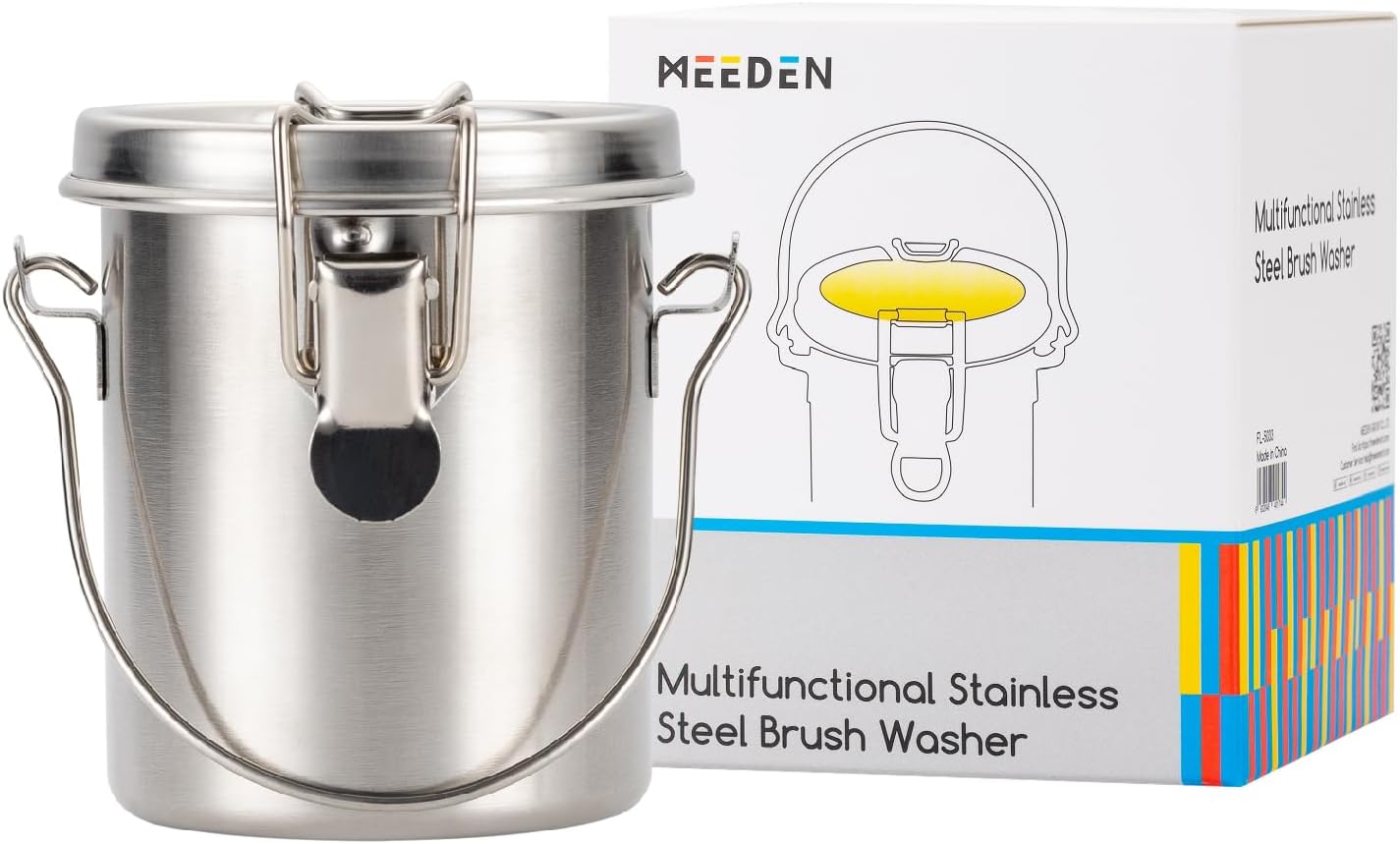 MEEDEN Portable Paint Brush Washer: Airtight Stainless Steel Artist Brush Cleaner for Oil & Acrylic Painting - Small