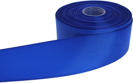 Solid Grosgrain Ribbon 25 Yard Each Roll 100% Polyester Woven Edge (1/1-2", Royal Blue)