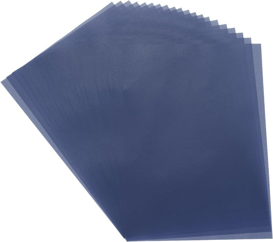 MECCANIXITY Colored Vellum Paper, 40 Sheet Deep Blue Transparency 8.3" x 5.9" Printable Vellum Paper, Translucent Vellum Sheets for Printing Wedding Invitations Ink Jet Laser Printer